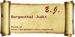 Bergenthal Judit névjegykártya